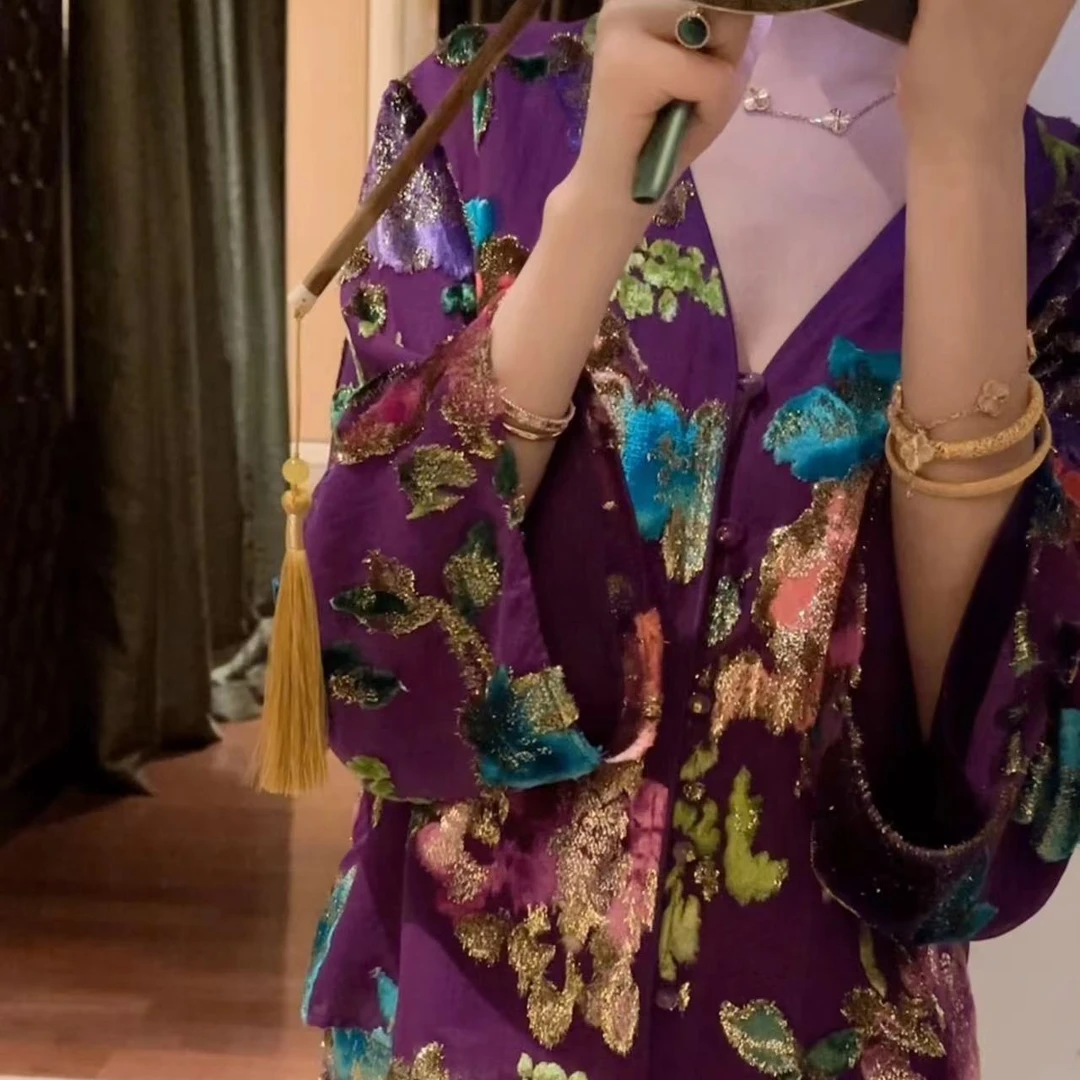 BABY ANNE【永乐南洋-南洋风华】薄款真丝烧花上衣/半裙 PD242003-A