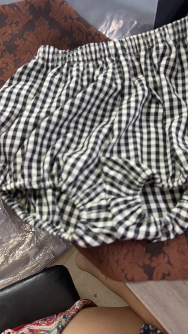 裙裤打底裤黑白格