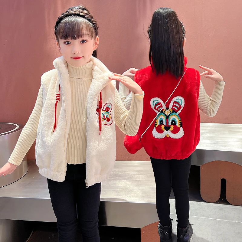 女童马甲秋冬2025新款洋气加绒加厚坎肩背心冬季儿童马夹女孩保暖