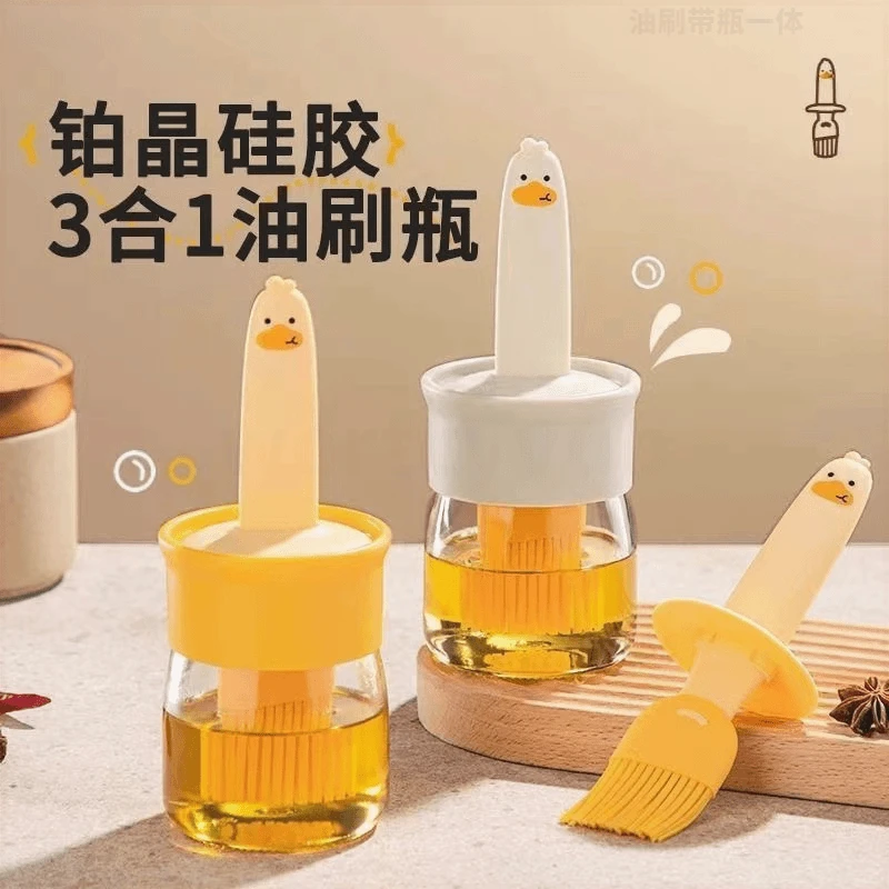嘉誉耐高温硅胶油刷家用带瓶厨房烙饼烧烤煎饼烘焙一体油刷瓶