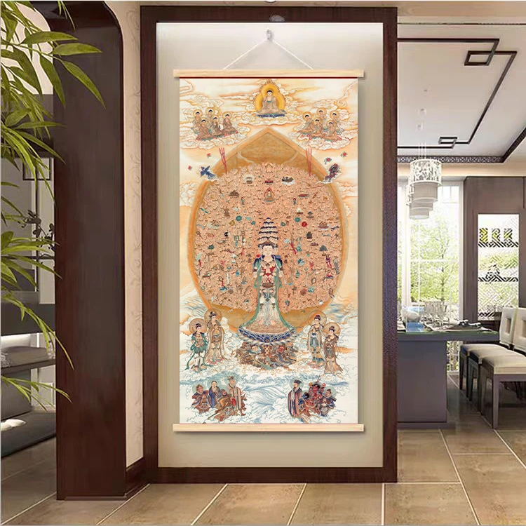 新中式挂画【046 千手千眼观世音菩萨】无纺布微喷精品家居装饰画