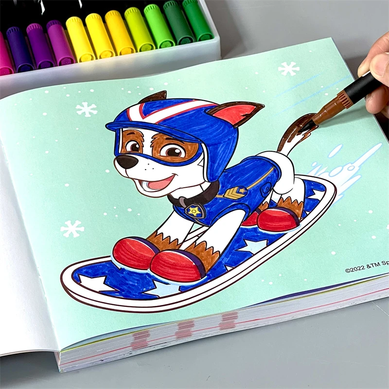 汪汪队卡通涂色画本儿童启蒙绘画本幼儿园宝宝早教简单涂鸦填色本