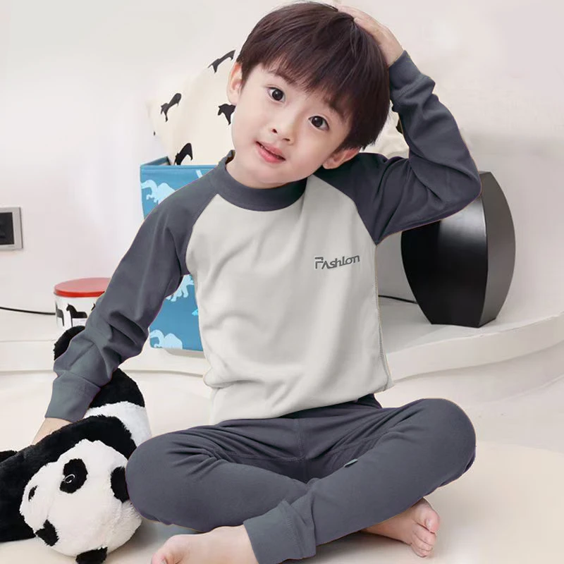 儿童秋衣秋裤套装男女童保暖内衣套装中大童加厚线衣线裤打底睡衣