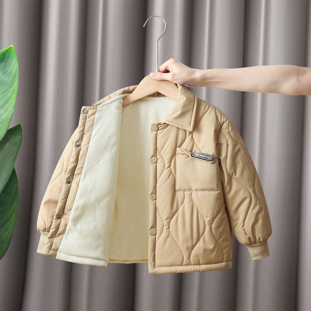 儿童棉服短款夹棉加绒男童女童中大童棉衣韩版帅气新款宝宝冬装