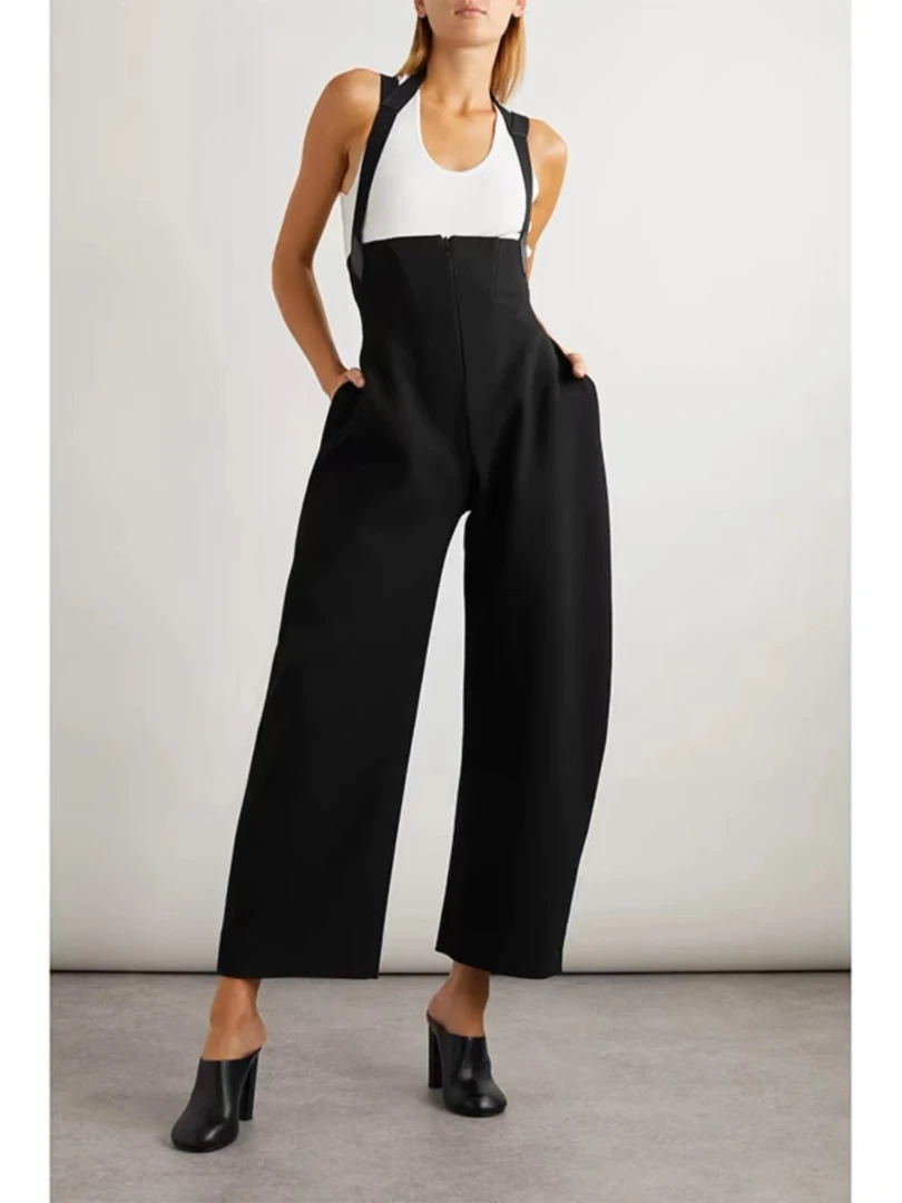 （小溪家）显瘦腰封鱼骨裤高腰设计简约休闲百搭直筒裤小众宽松裤子