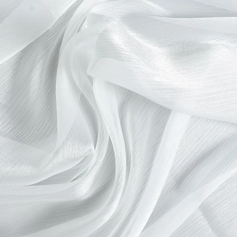 亮丝褶皱纱冰花阳离子纱 闪光绉纱布料皱汉服大袖衫襦裙面料