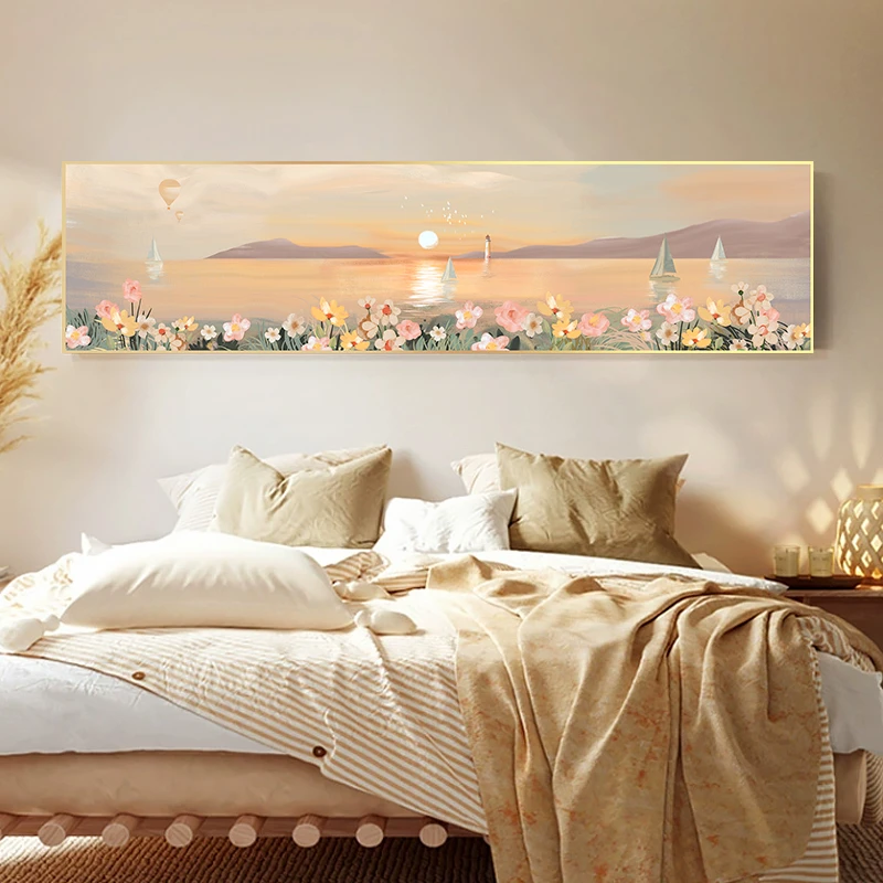 主卧室装饰画床头挂画温馨福鹿客厅主卧墙画现代简约房间背景墙画