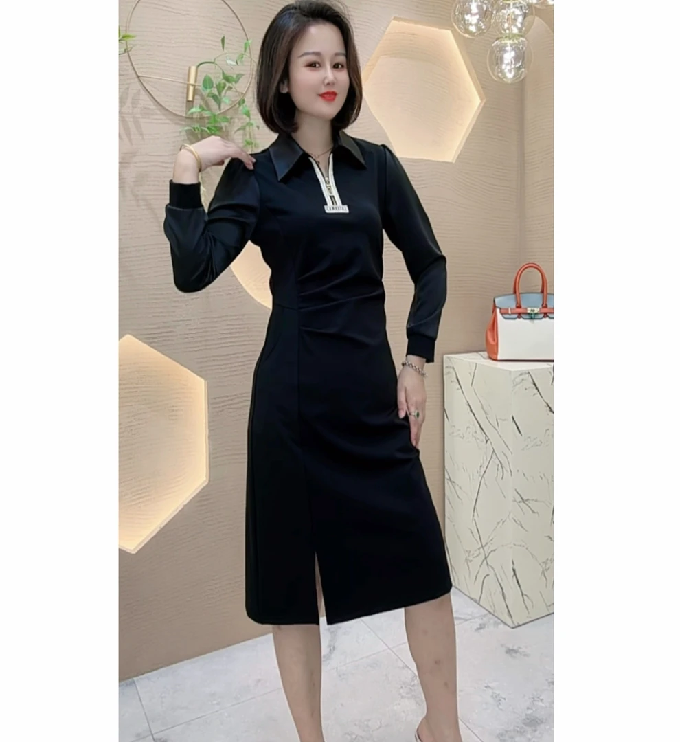 雅俪莎【高端定制】气质时尚显瘦连衣裙8601