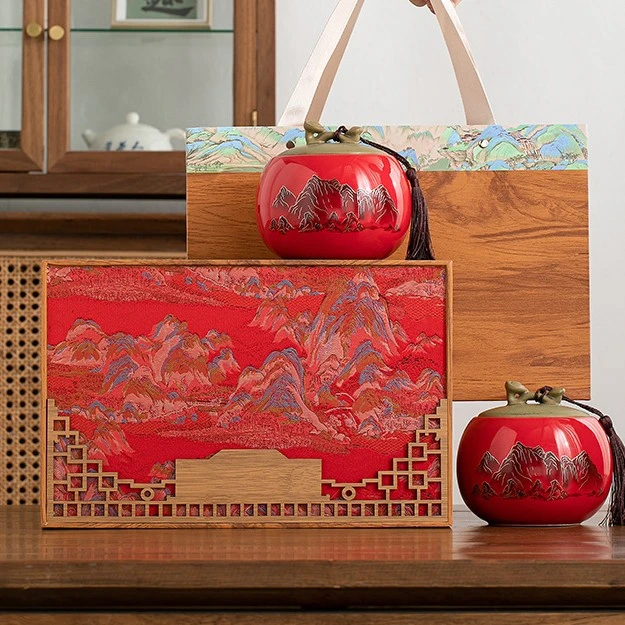 高档礼盒 陶瓷罐装 正山小种茶叶礼盒装 武夷红茶 送礼长辈-JSRH