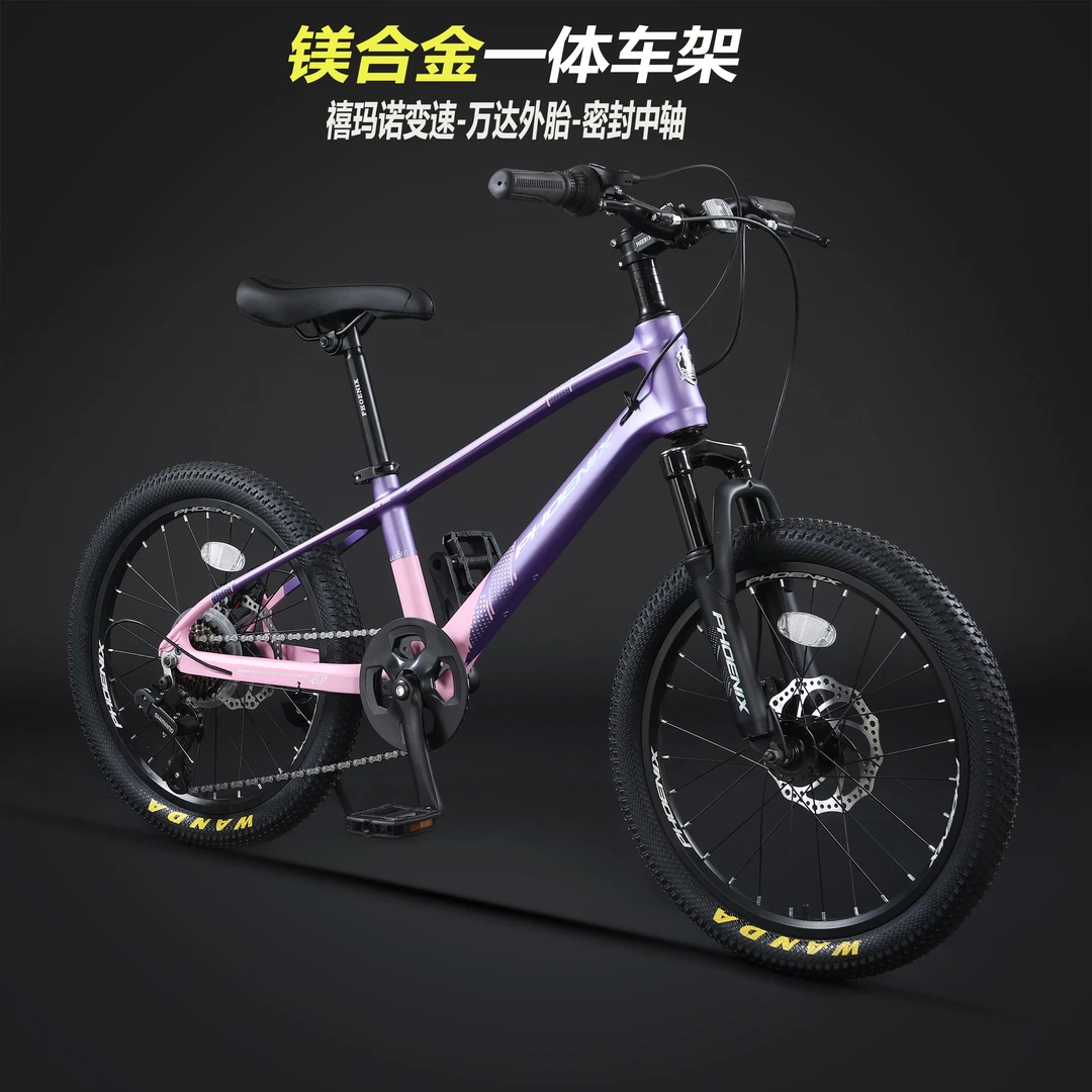 凤凰牌儿童山地自行车镁合金20/22寸男女变速青少年学生骑行单车