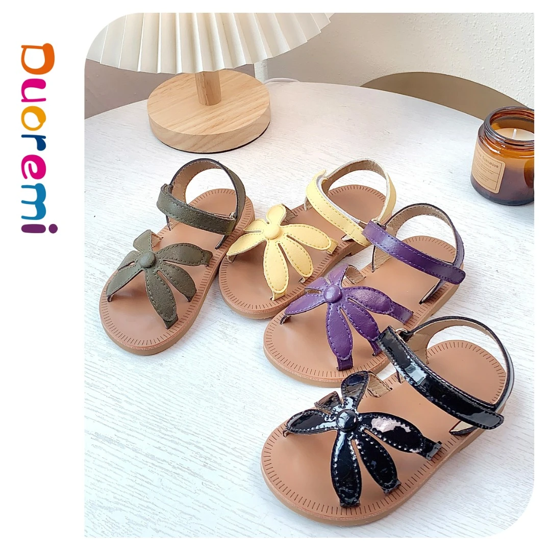 DuoReMi儿童凉鞋BR2307夏款女童淑女日系百搭复古花朵凉鞋软底