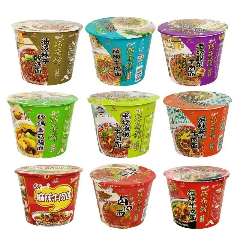 统一方便面巧面馆老坛酸菜混合红烧盒装泡面速食