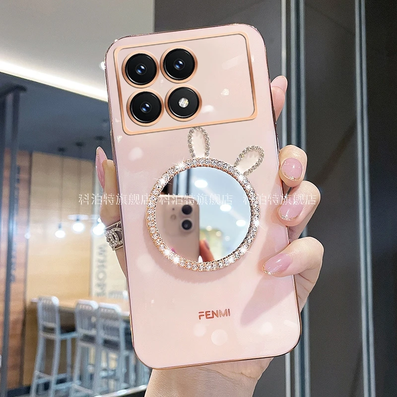 红米K70手机壳套小米k70pro新款K70E高级防摔保护por美妆镜redmi