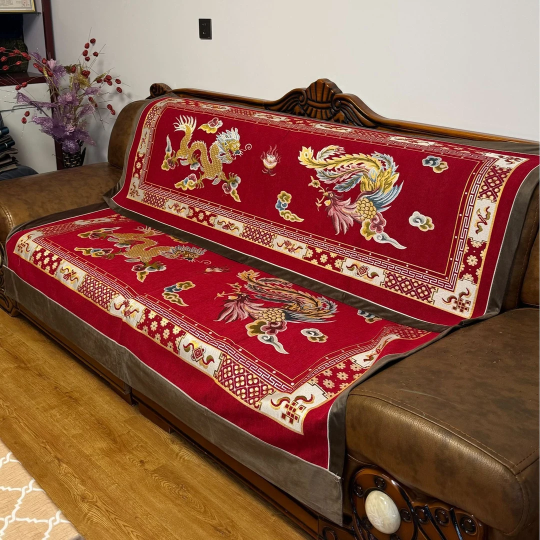 2024新款刺绣藏式防滑藏床垫藏式卡垫 拉萨发货邮政包邮龙凤呈祥