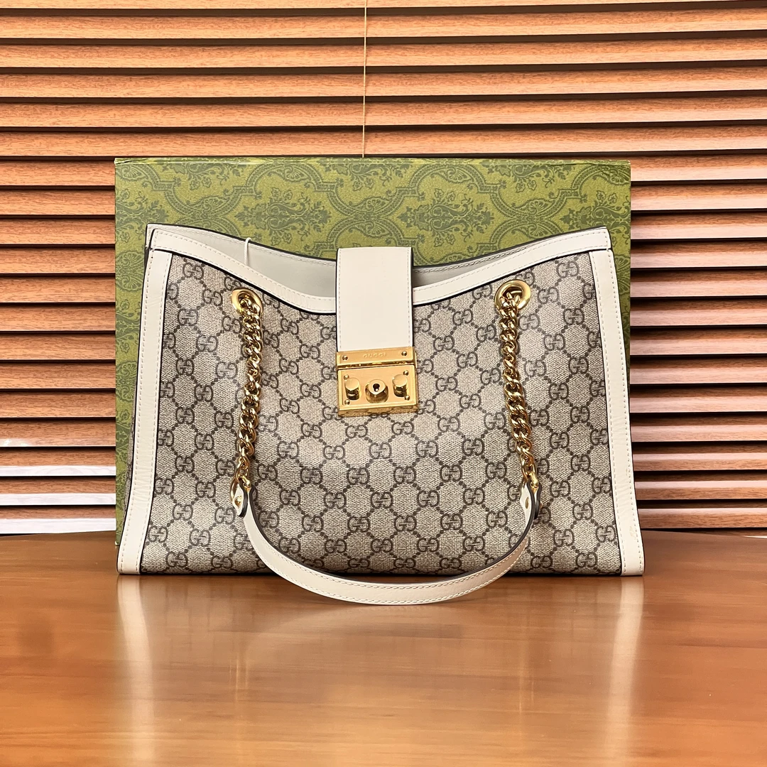 95新 GUCCI/古驰 大号白色老花padlock/优尔严选/64836