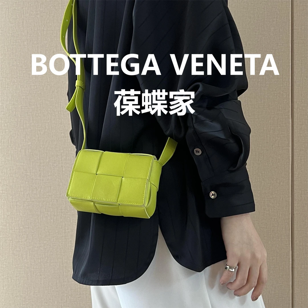 95新 BOTTEGA VENETA/葆蝶家 荧光绿编织盒子包/甜甜精选/H21415