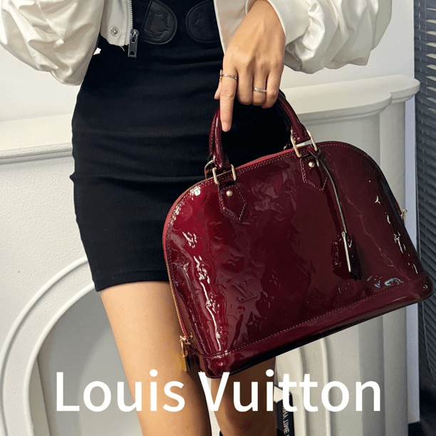 95新 LouisVuitton/路易威登 老板娘 车厘子色漆皮贝壳包