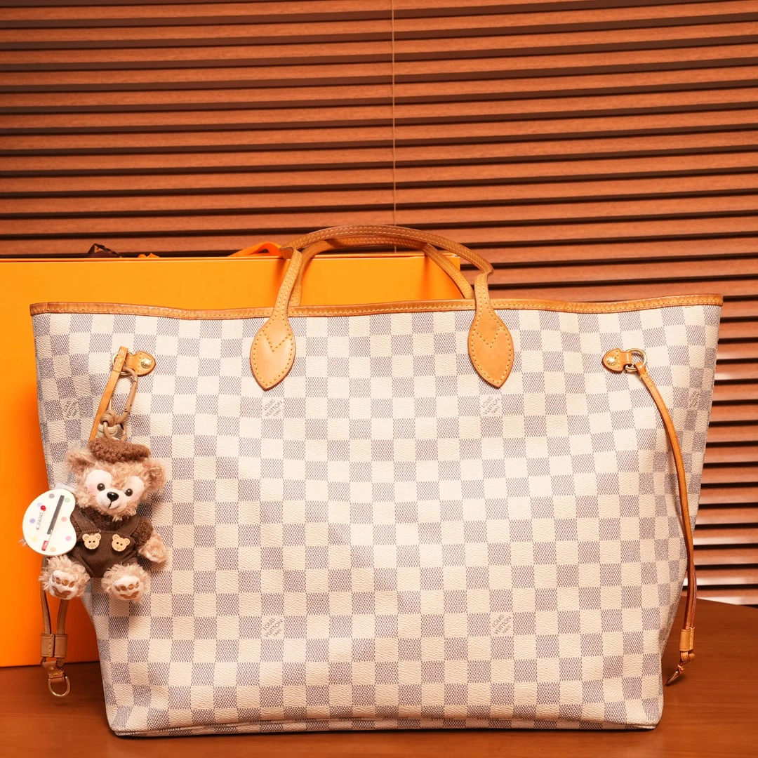 95新 LouisVuitton/路易威登 nf棋盘格子母包中号/优尔严选/58126