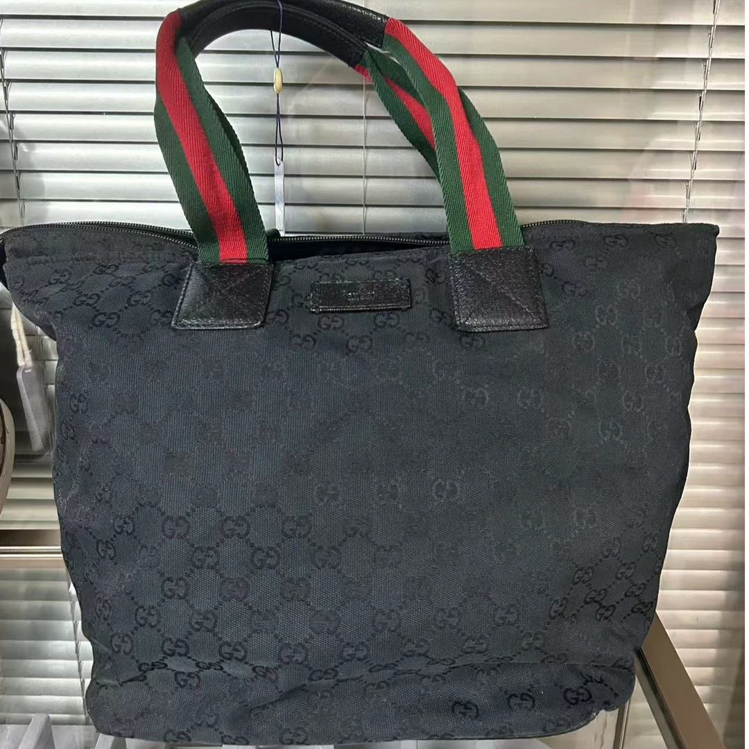 95新 GUCCI/古驰 黑色托特包/优尔精选/61019/52144