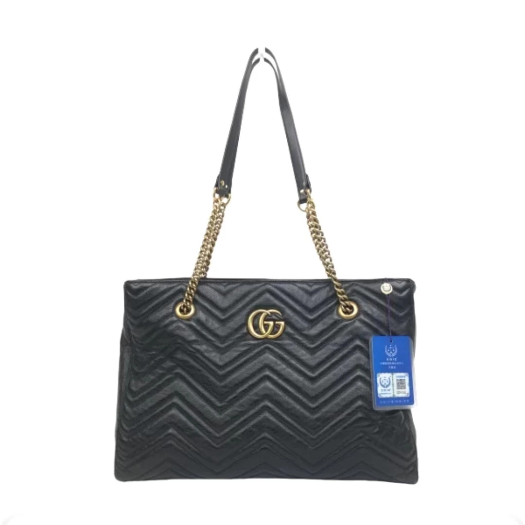 95新 GUCCI/古驰 黑金夹子包单肩斜跨/优尔严选/H04107
