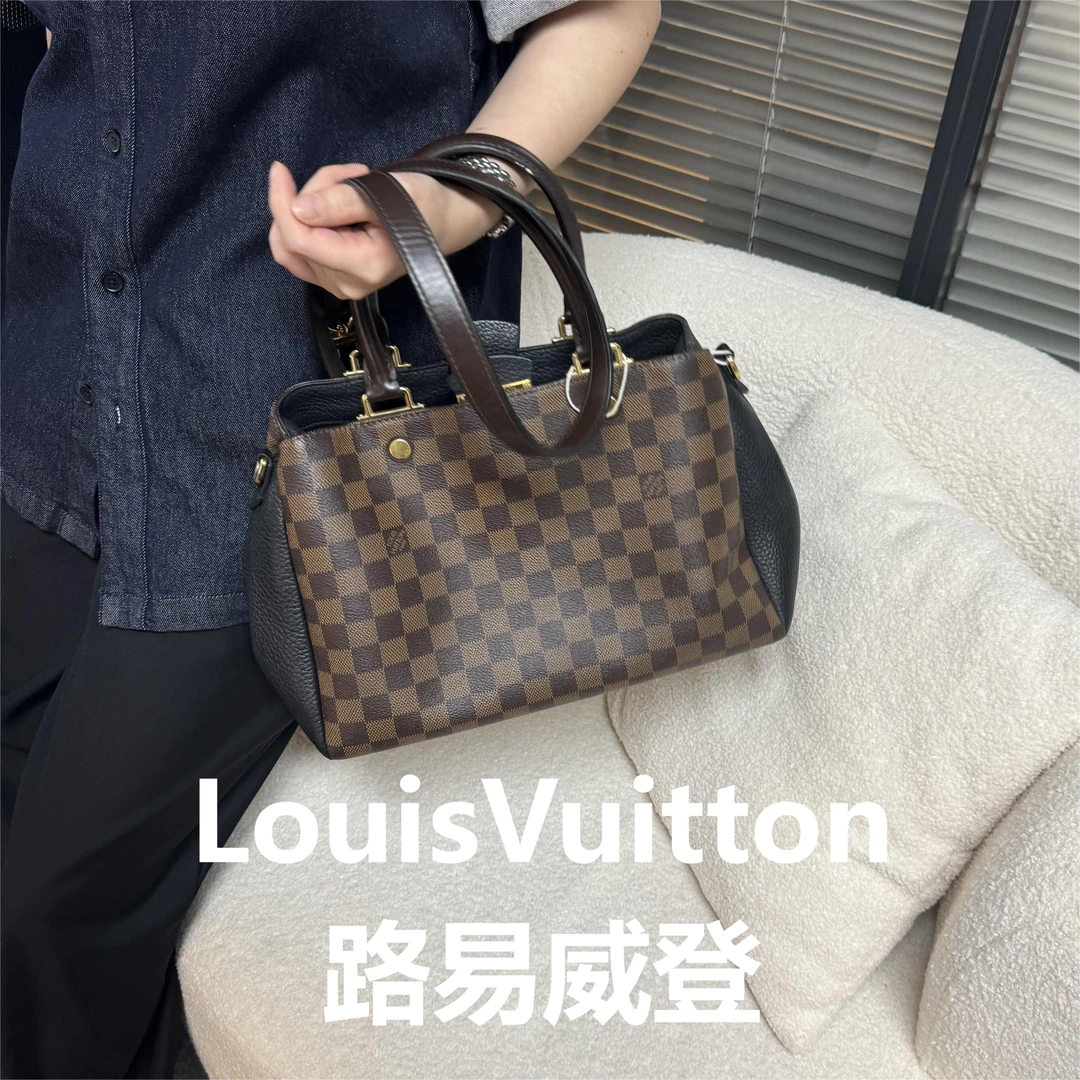 95新 LouisVuitton/路易威登 棕棋盘蒙田托特包/甜甜优选/56679