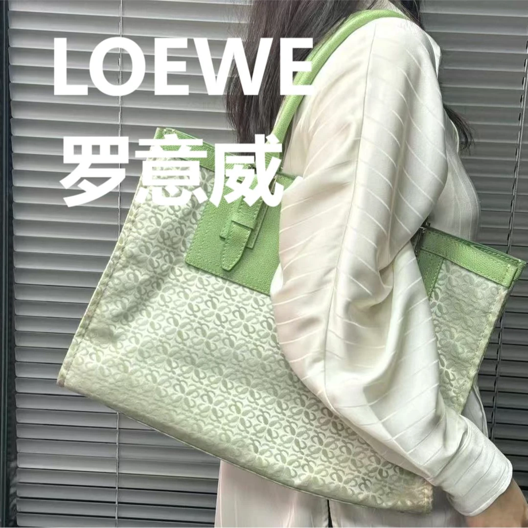 95新 LOEWE/罗意威 绿色印花托特包/甜甜精选/64962