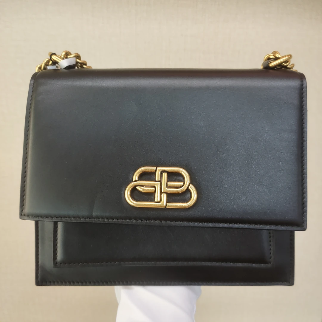 95新 Balenciaga/巴黎世家 黑色牛皮手提包/翠翠可可在仓库/00150