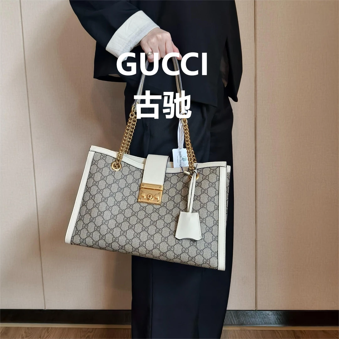 95新 GUCCI/古驰 白色padlock中号单肩包/甜甜优选/51997