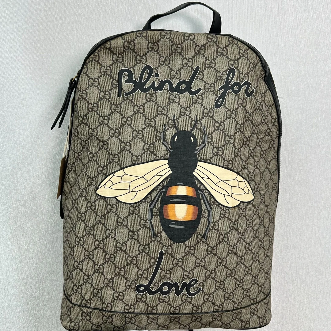 95新 GUCCI/古驰 老花蜜蜂包双肩包小号/优尔严选/51054