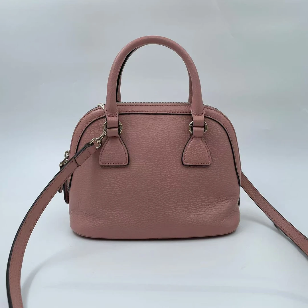 95新 GUCCI/古驰 粉色贝壳手提包/云海优选/62757