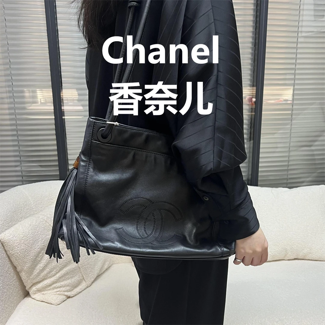95新 Chanel/香奈儿 黑色托特单肩包/甜/57622