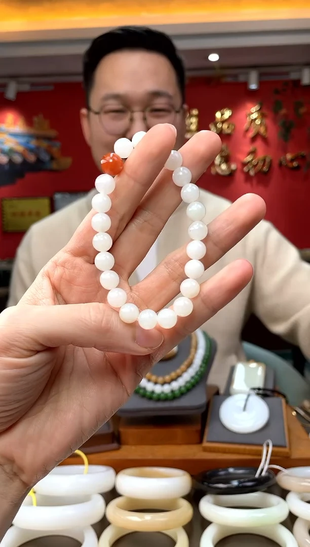 【闪购商品】和田玉手串未镶嵌白玉单圈手串