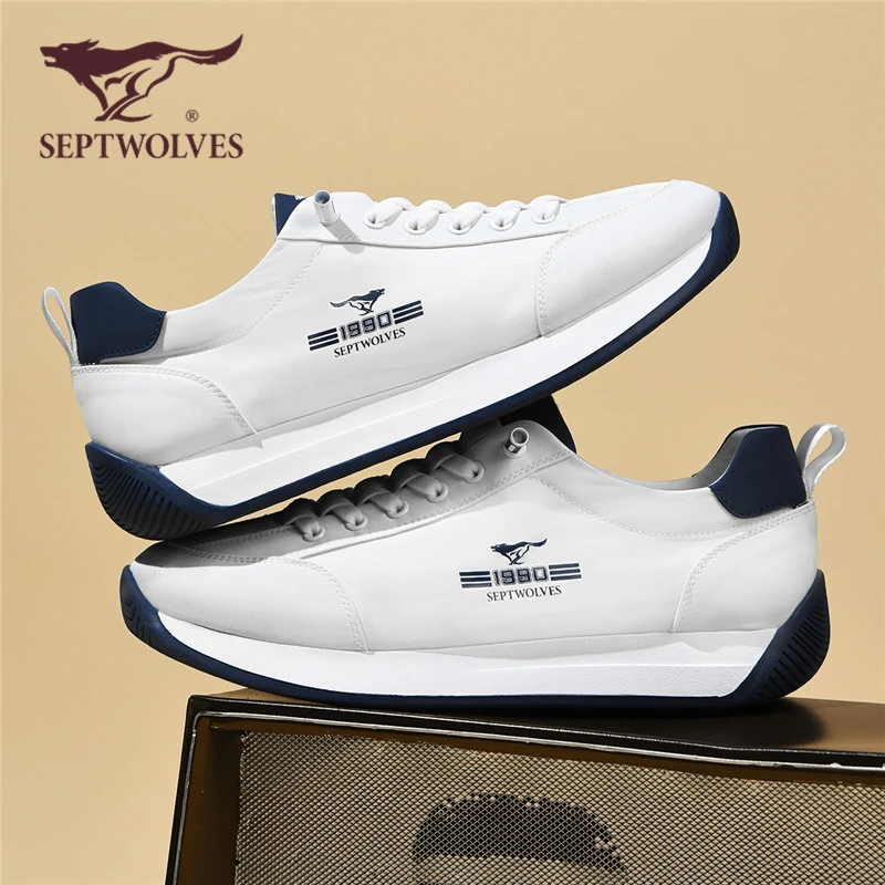 七匹狼秋季薄款华夫鞋2024新款时尚潮流冰丝男鞋运动休闲阿甘鞋男