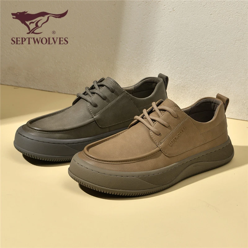 七匹狼男士商务鞋2025春季新款潮流板鞋英伦风男鞋百搭休闲皮鞋男