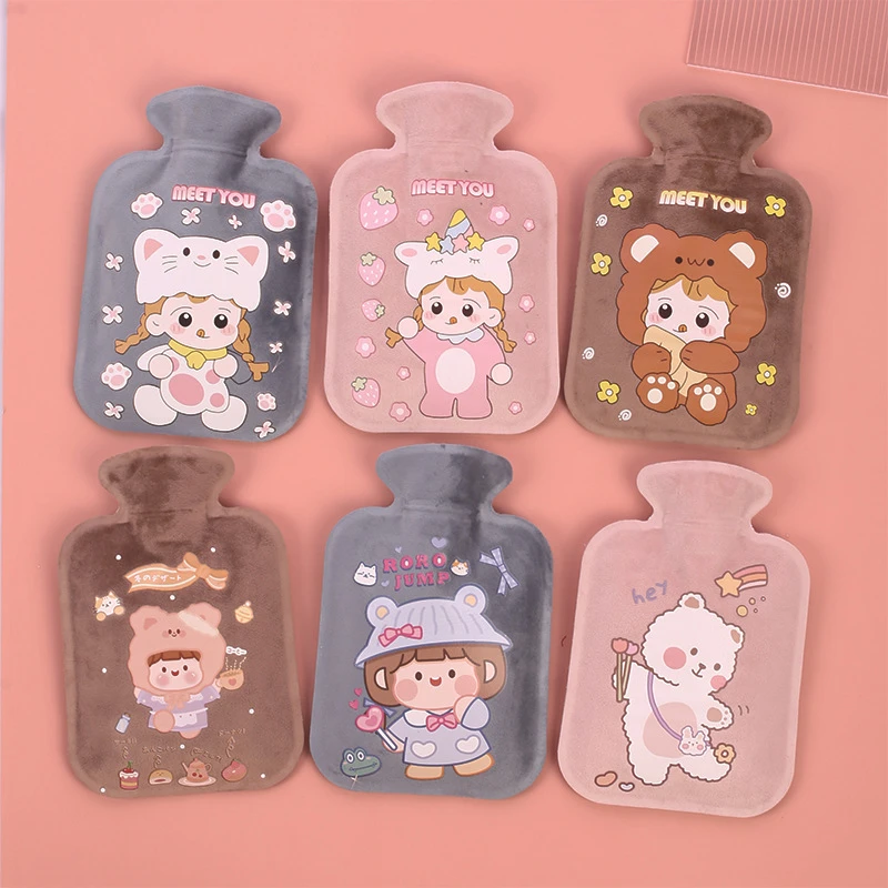 【福利款】卡通短绒暖水袋可爱暖手袋注水毛绒保暖迷你热水袋学生款