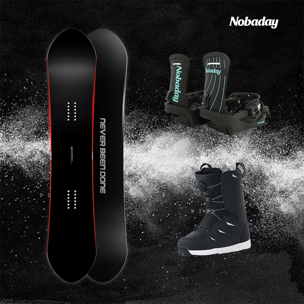 NOBADAY《24新款雪鞋》小黑板6.0滑雪板三件套自由式雪板装备