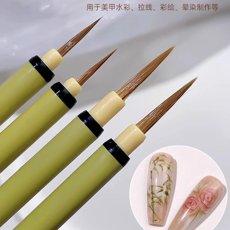 美甲笔狼毫水彩笔画花晕染彩绘笔柔顺专业描边拉线笔美甲店专用工