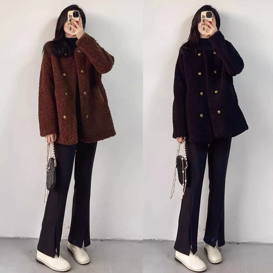 欧货时尚气质名媛加厚毛毛外套女冬季新款休闲中长款显瘦百搭开衫