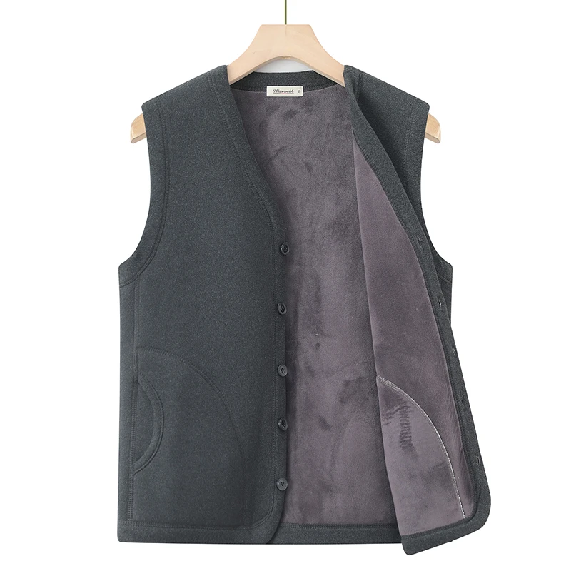 中老年人男士爸爸装马甲加绒加厚坎肩保暖老爷爷休闲衣服开衫上衣