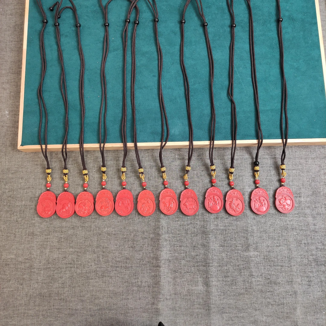 含辰砂工艺品朱砂宝库十二生肖本命佛21g左右尺寸28*38*6mm