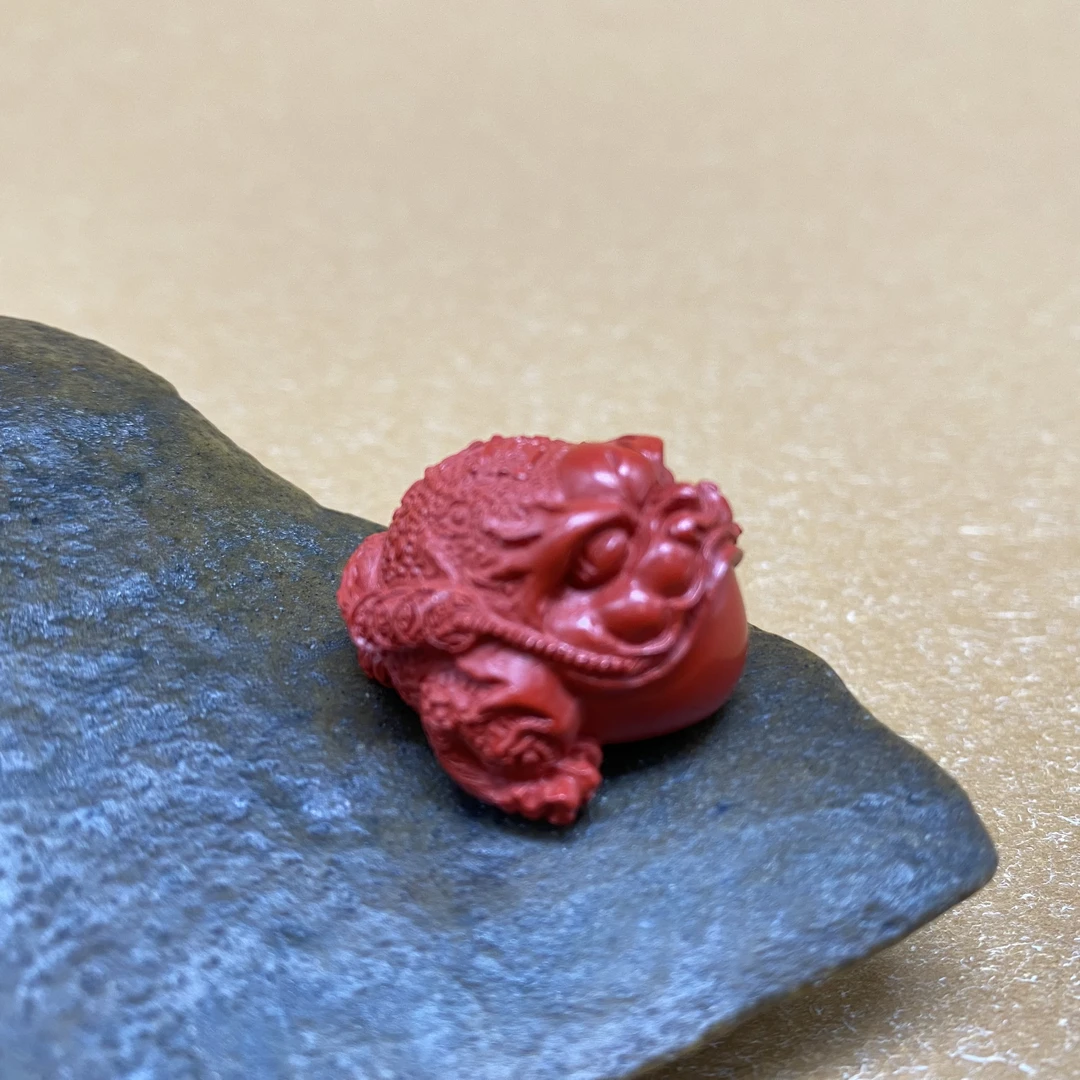 含辰砂工艺品朱砂宝库三足金蟾23.7g尺寸24*27*18mm