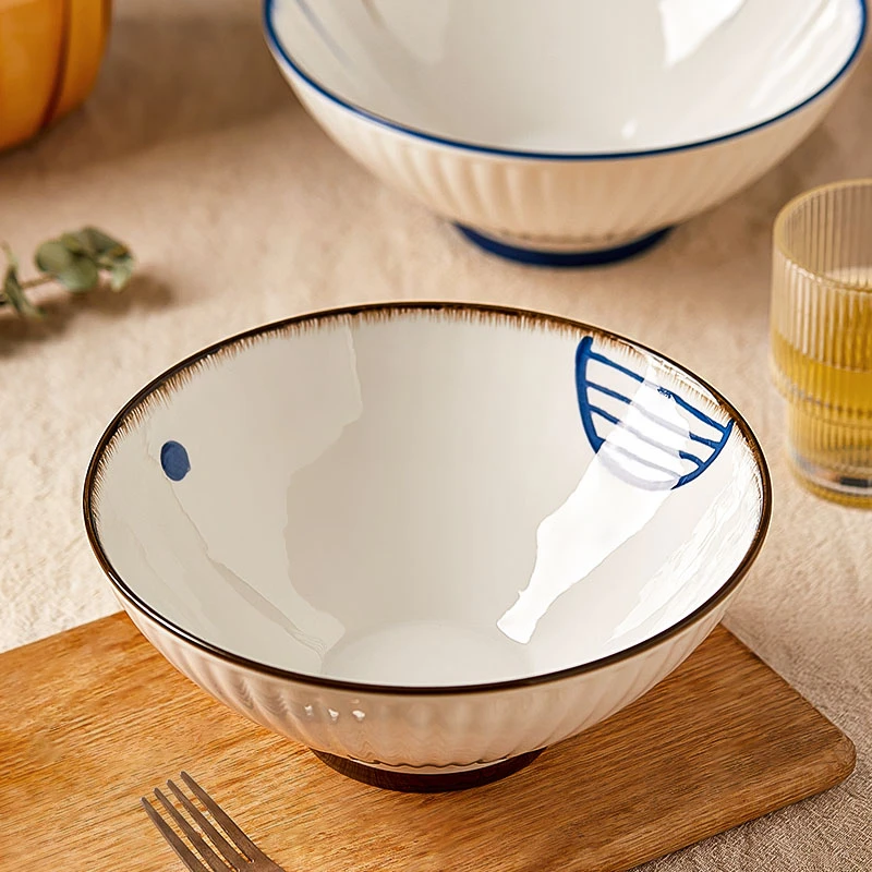 日式餐具面条碗家用陶瓷拉面碗斗笠高级感吃面大碗个人专用汤面碗