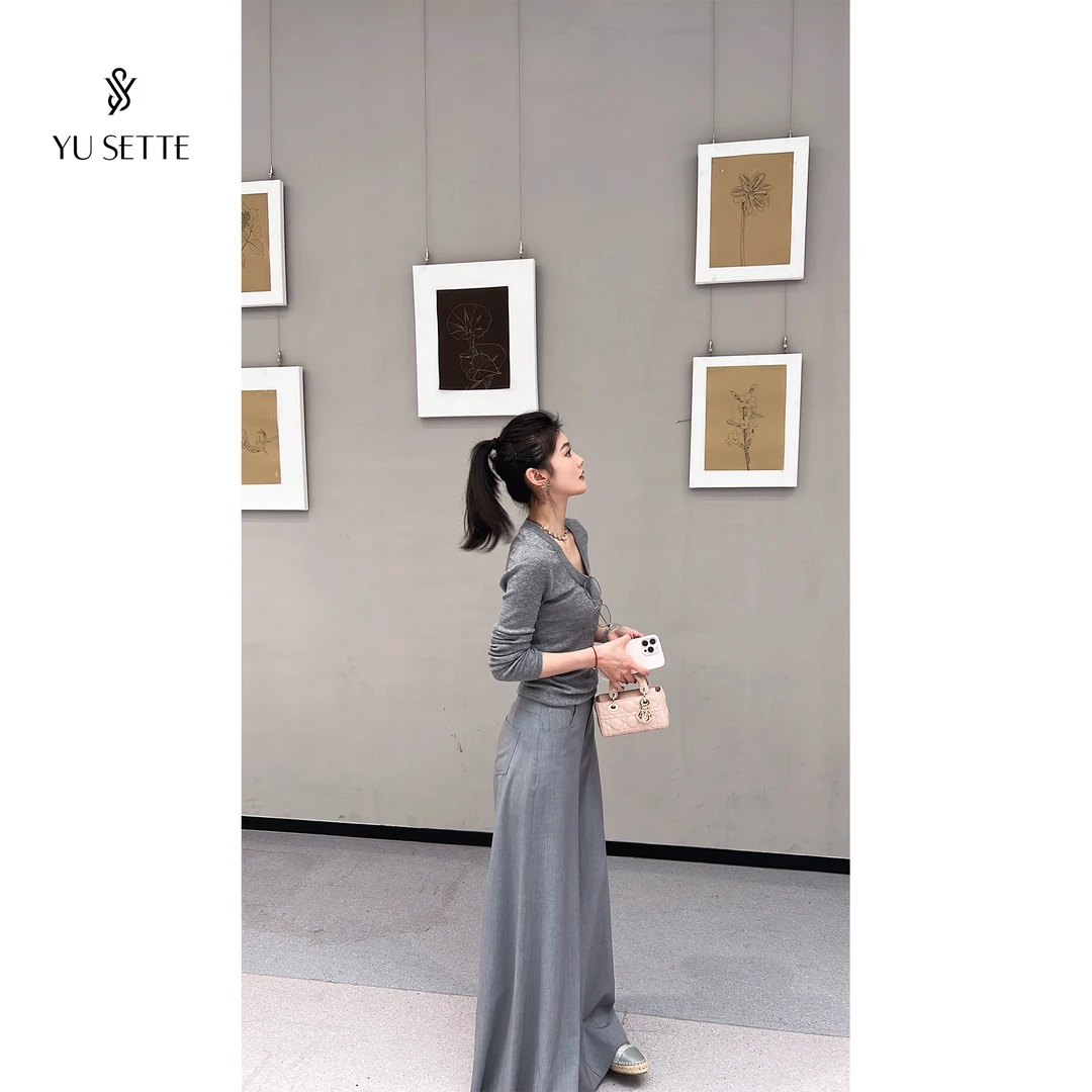 遇儿推荐【灰色 白色 黑色针织衫】灰色白色黑色毛针织衫20240141