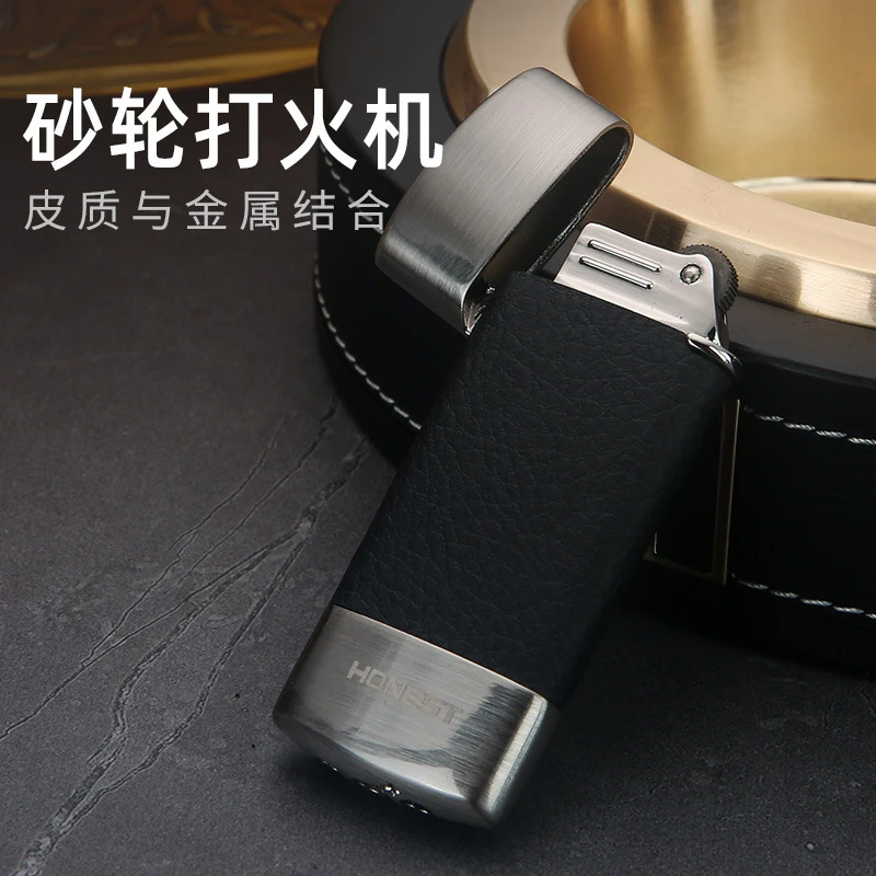 网红创意超薄便携复古砂轮打火机男士高档礼盒小巧个性送男友礼物