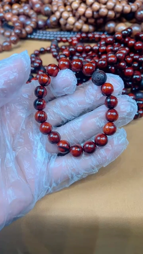 【闪购商品】小叶紫檀手串/手链1.0火焰纹印度小叶紫檀