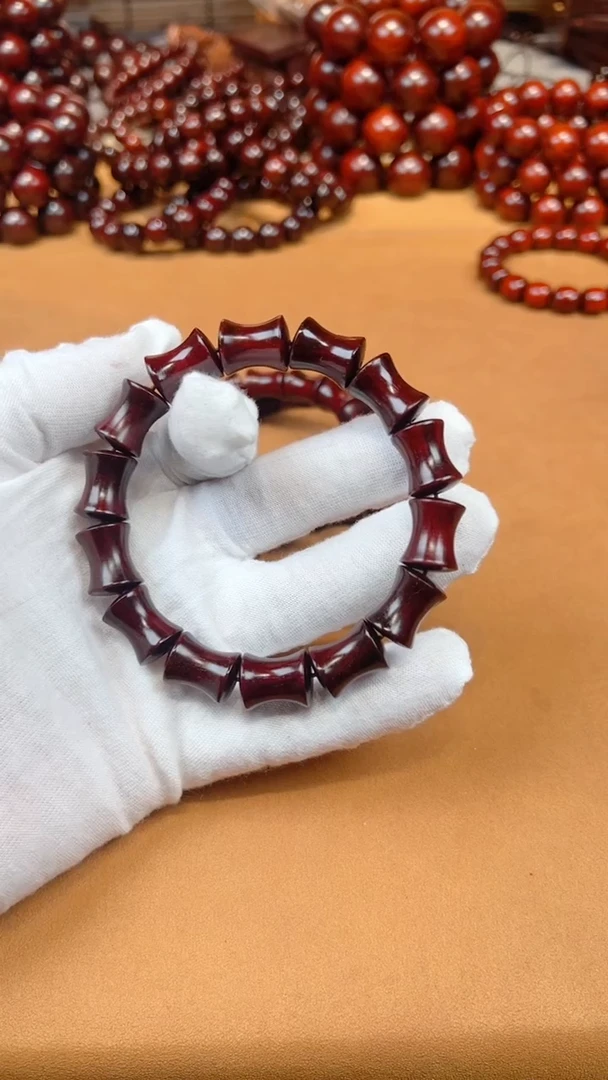 15泥料印度小叶紫檀竹节满星