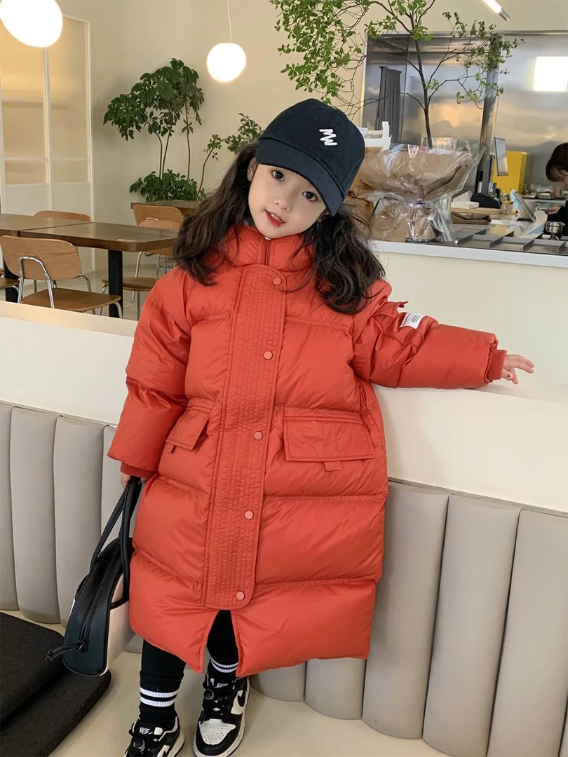 女童棉服2023新款儿童冬装杜邦三防反季连帽外套宝宝