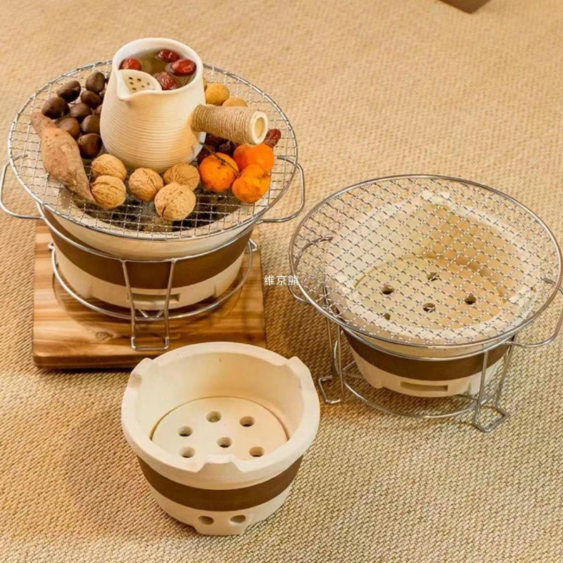 围炉煮茶陶土炭炉户外炉灶日式泥炉烧烤炉家用烧烤架炭炉新款碳烤