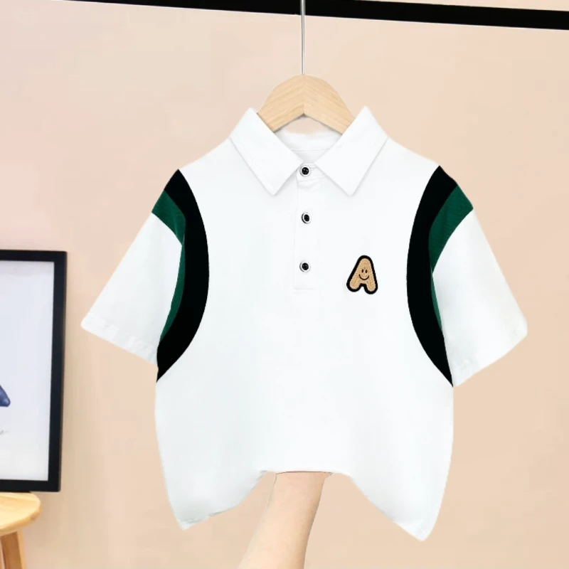 男童t恤夏装新款2024儿童短袖体恤男大童夏季polo衫男孩上衣1015