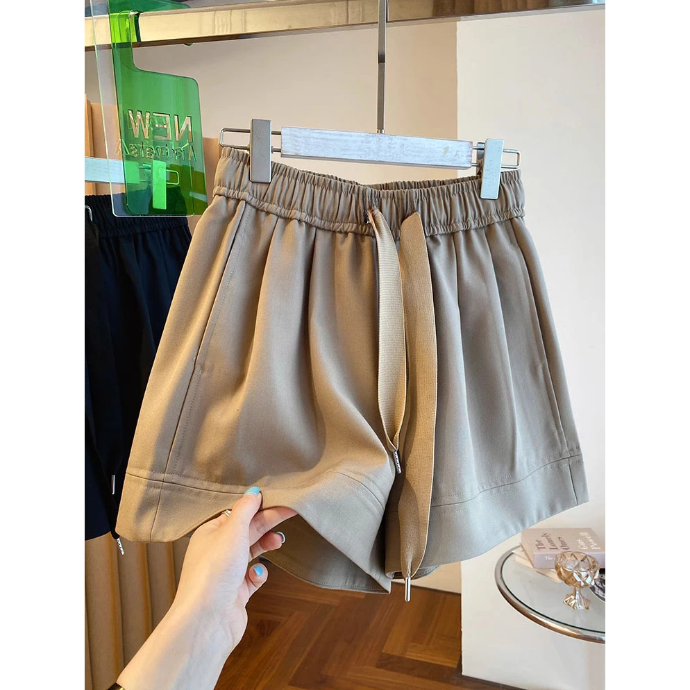 特大码300斤休闲短裤女夏装2024新款胖妹妹显瘦松紧腰a字阔腿热裤